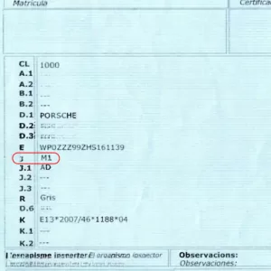 CATEGORÍA DE VEHÍCULOS