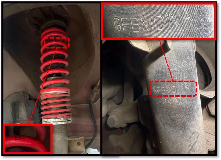 Suspensión delantera del BMW 320i en Fuerteventura