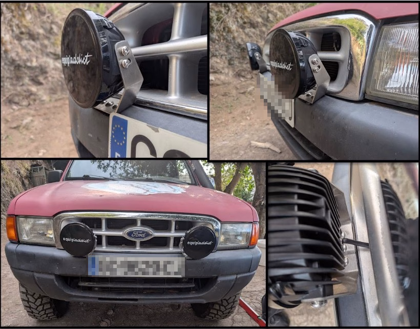 Homologar Ford Ranger en Gran Canaria: soportes para faros decorativos