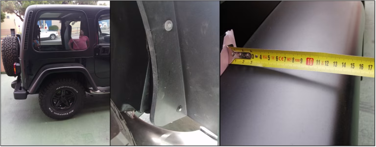 Aletines en eje trasero del Jeep Wrangler