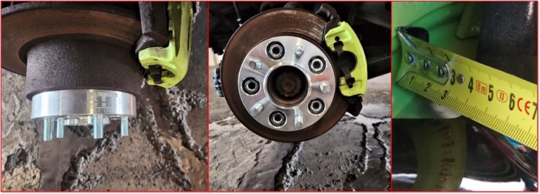 Separadores en ambos ejes del Jeep Wrangler