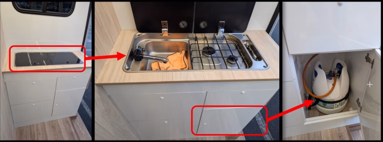 Homologar Volkswagen Crafter como autocaravana: módulo cocina fregadero